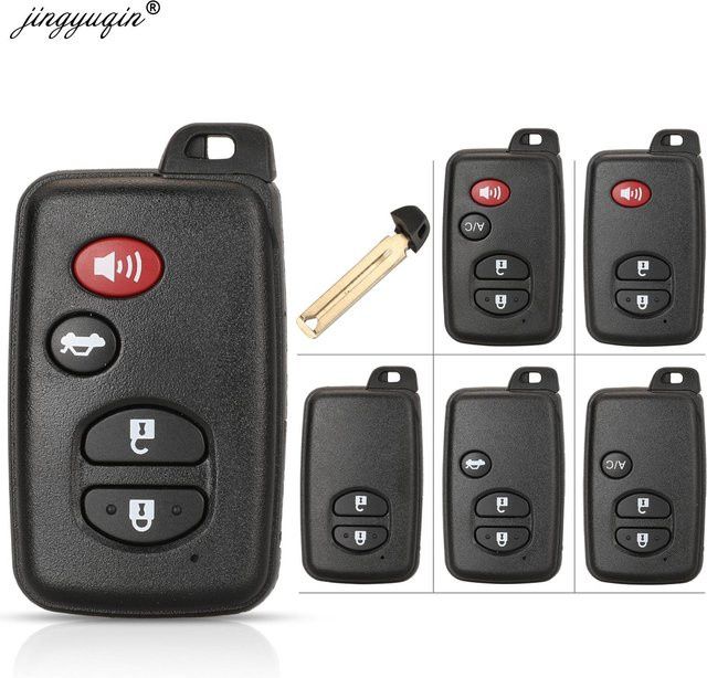 Jingyuqin Smart Remote Key Case Fob Shell für Toyota Aurion Avalon Landcruiser Camry Highlander RAV4 in Schwarz - Bild 1