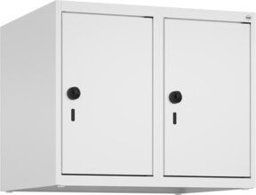 C+P Aufsatzschrank 9016/9016 in Weiß mit 2 Abteilen und Sicherheits-Drehriegel, B/T/H: 50 x 60 x 50 cm - Bild 1