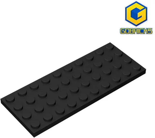 Gobricks GDS-522 Platte 4 x 10, DIY-Bausteine, Schwarz - Bild 1
