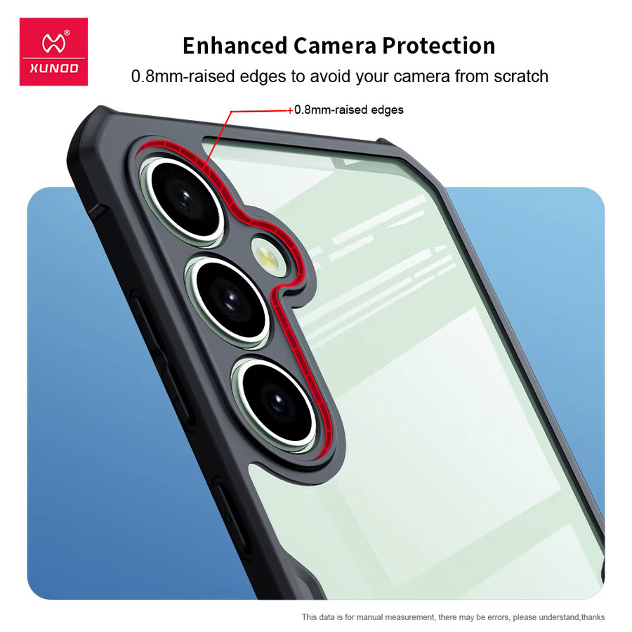 Xundd Schutzhülle für Samsung Galaxy A36 A56 A57 A37 A16 A17 5G A06 A07 mit Airbag Anti-Sturz TPU und Acryl Rückseite sowie durchsichtigem Kameraschutz in Transparent und Schwarz - Bild 3
