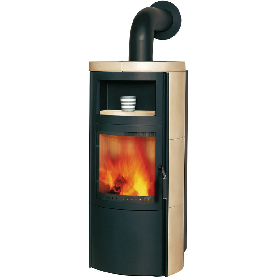 Hark Vito WW GT ECOplus Kaminofen wasserführend in Beige mit Keramik-Ofenkacheln, 8 kW - Bild 2