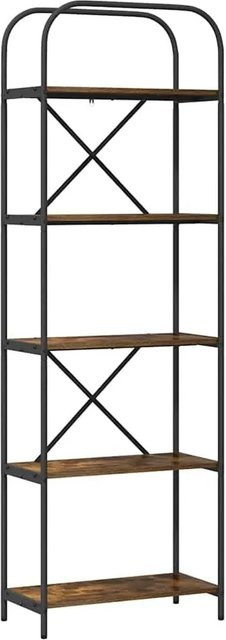 vidaXL Bücherregal Eiche in Braun und Schwarz, modernes Standregal für Wohnzimmer, Schlafzimmer oder Home Office, B/T/H: 60 x 30 x 183 cm - Bild 1