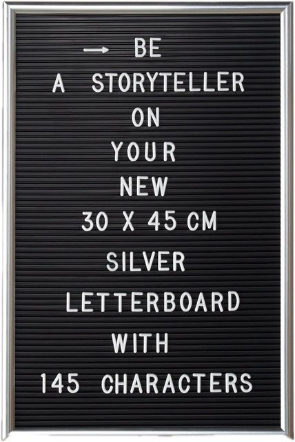 Relaxdays Letterboard aus Kunststoff und MDF in Silber, B: 45 cm, T: 30 cm, H: 2 cm - Bild 1