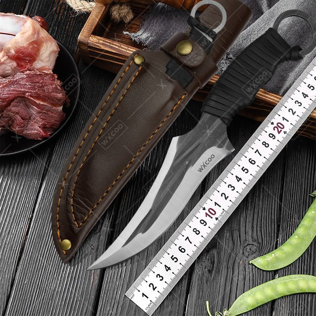 WXCOO Handgeschmiedetes Fleischbeil aus Edelstahl in Silber zum Entbeinen und Kochen - Bild 1