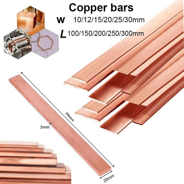 Reiner Kupferstreifen T2 als flacher Kupferstreifen für DIY und Galvanik, Farbe: Orange - Bild 1