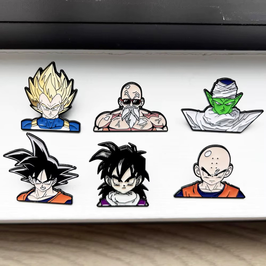 Bandai Dragon Ball Goku Charakter-Emaille-Pins, Metallbroschen, 6-teiliges Set - Bild 4