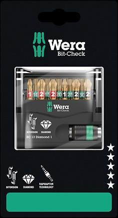 Wera Bit-Set 11-teilig mit Phillips, Pozidriv und Torx Plus in Multicolour, PH 1/PH 2, PZ 1/PZ 2, TX10/TX15/TX20/TX25/TX30 - Bild 1