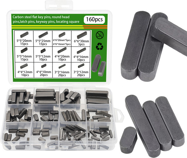 MIVM 160 Stück Flachkeile aus Kohlenstoffstahl Typ A in Grau für mechanische Reparaturen - Bild 1
