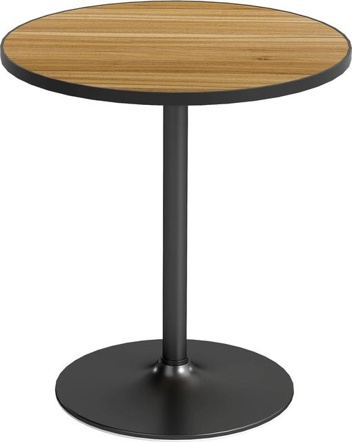 HOMCOM Esstisch rund in Eiche, modern aus MDF und Metall, B/T/H: 70 x 70 x 76 cm - Bild 1