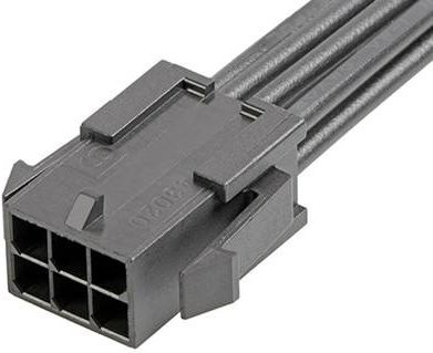 Molex Stiftgehäuse-Kabel mit 6 Polen in Schwarz und Gold - Bild 1