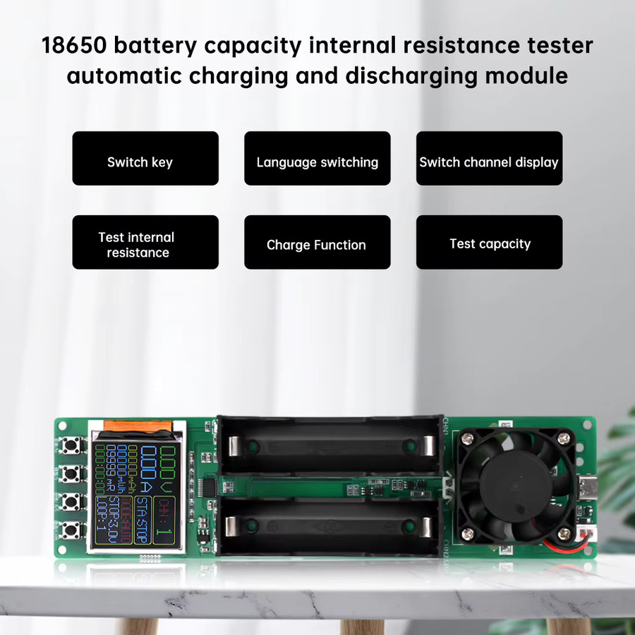 Gaqqee Innenwiderstandsmessgerät mit 2,4-Zoll-Farbbildschirm für 2, 4 oder 8 Kanäle und 18650 Batterien als Lade- und Entlademodul - Bild 2