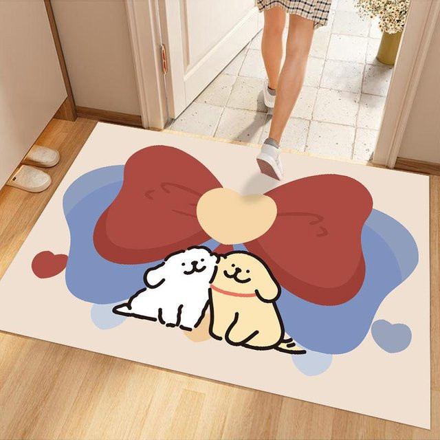 Yiran Furniture Fußmatte mit Tier-Motiv, schmutzabweisend und rutschfest, schnell trocknend, B/B: 50 x 80 cm, Mehrfarbig - Bild 1