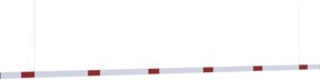 Schake Barriere aus Aluminiumprofil, beidseitig reflektierend, Farbe: Weiß-Rot-Silber, B/H: 100 x 20 mm, Länge: 600 cm - Bild 1