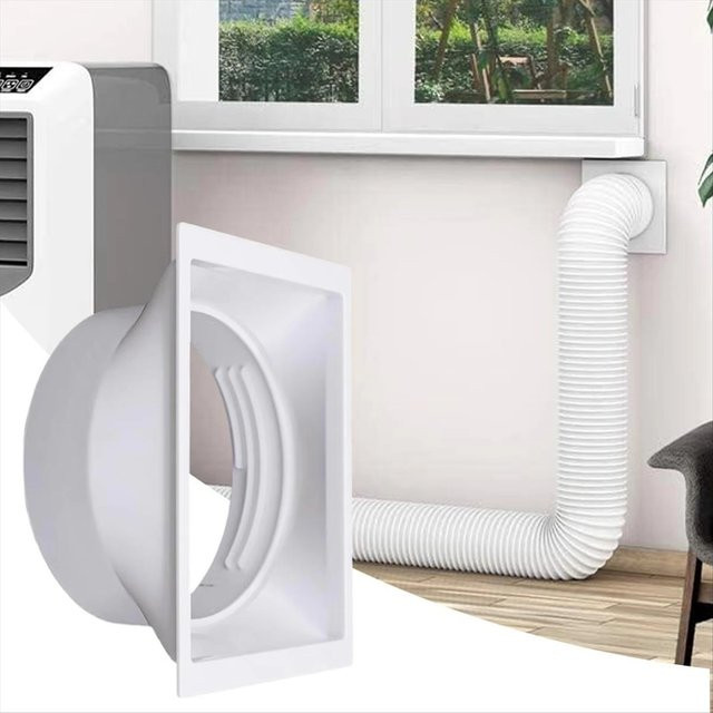 AA83 Tragbarer Klimaanlagen-Schlauchadapter 5,9 Zoll AC-Abluftschlauch-Verbinder Kupplungsverlängerung mit Rechtsdrehung in Weiß - Bild 1