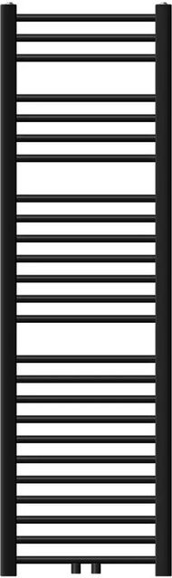 LuxeBath Badheizkörper Schwarz matt mit Mittelanschluss und Wand-Anschlussgarnitur, H: 150 cm, B: 40 cm - Bild 2