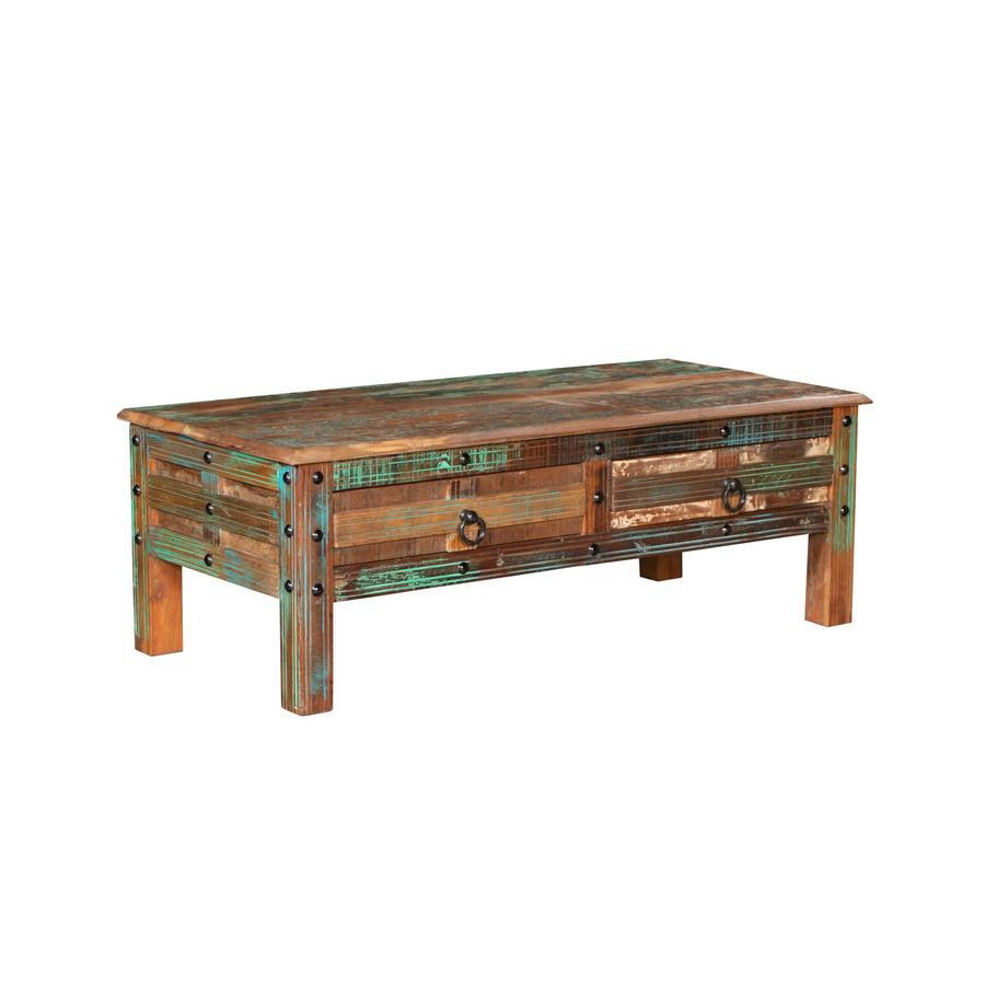 DELUKE Couchtisch ODIN aus Mangoholz in Van Dyck Braun, rechteckiger Wohnzimmertisch im Used-Look, B/T/H: 40 x 55 x 115 cm - Bild 2