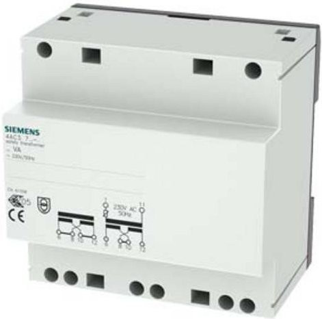 Siemens 4AC37630 Sicherheitstransformator 63 VA, 1 x 230V zu 1 x 12V oder 24V, 5.2A, Weiß - Bild 1