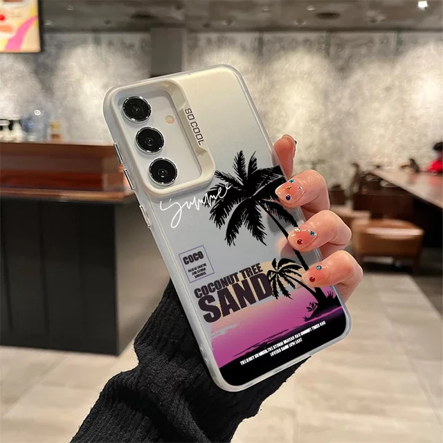 Samsung Handyhülle Coconut Tree Laser Hard Case für Samsung Galaxy A56 A55 A54 A36 A35 A34 A26 A25 A24 A16 A15 A14 in Weiß - Bild 1