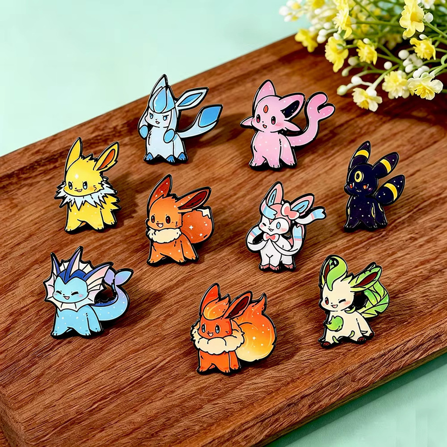 Bandai Pokémon Eevee Flareon Emaille-Pins, 9-teiliges Set - Bild 2