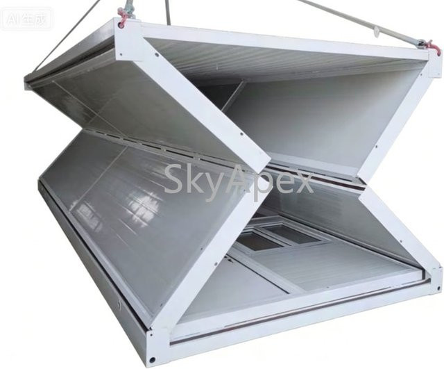 Modernes modulares Flachpack-Klappbehälterhaus aus Stahl und Holz in Weiß für Home-Office und Garten - Bild 1