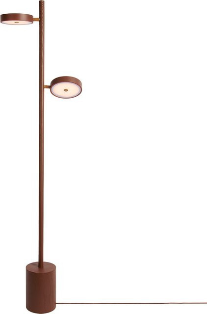 Good&Mojo Okinawa LED-Stehleuchte 2-flammig aus Eschenholz in Braun, dimmbar - Bild 1