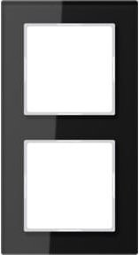 Jung Glasrahmen 2-fach für waagerechte oder senkrechte Montage in Schwarz, B: 8,4 cm, H: 15,5 cm - Bild 1