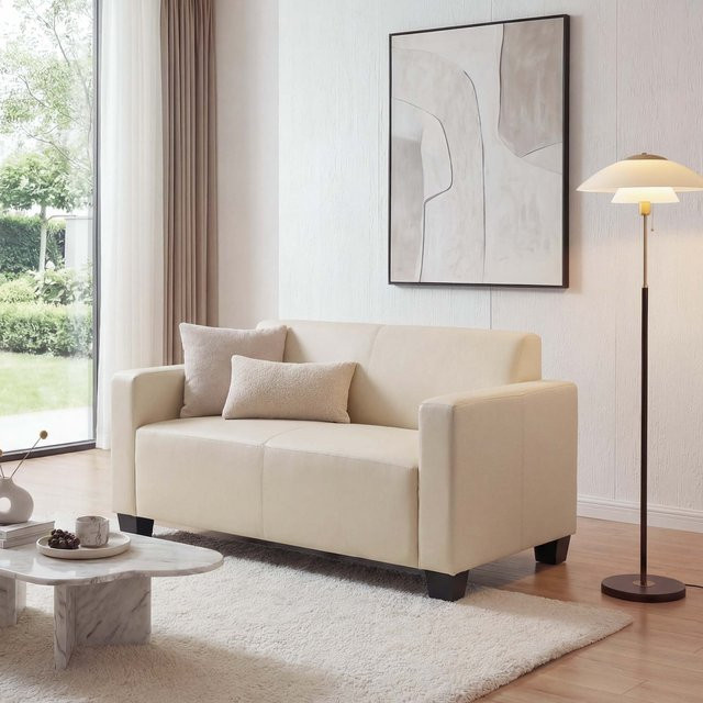 MCW Moncalieri 2er Loungesofa aus Kunstleder in Beige - Bild 1