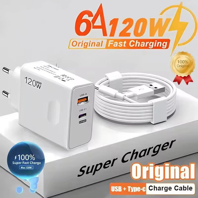 Xiaomi 120W Original Schnellladegerät mit 2 USB-Ports in Weiß - Bild 1
