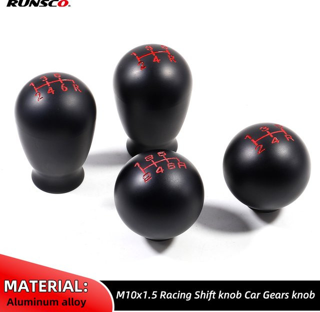 Runsco Schalthebel Kopf in Tropfenform für Honda Civic Typ R FK8 FL5 GD3 GK5 GE8 GR9, Farbe: Schwarz - Bild 1