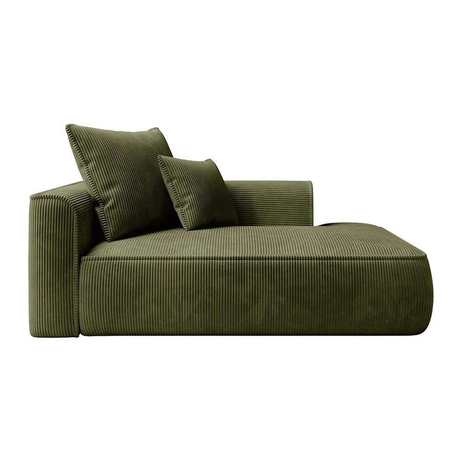 Vente-unique Recamiere Pineta ohne Schlaffunktion in Khaki mit Cordstoff, Breite: 180 cm, Höhe: 67 cm, Tiefe: 115 cm - Bild 2