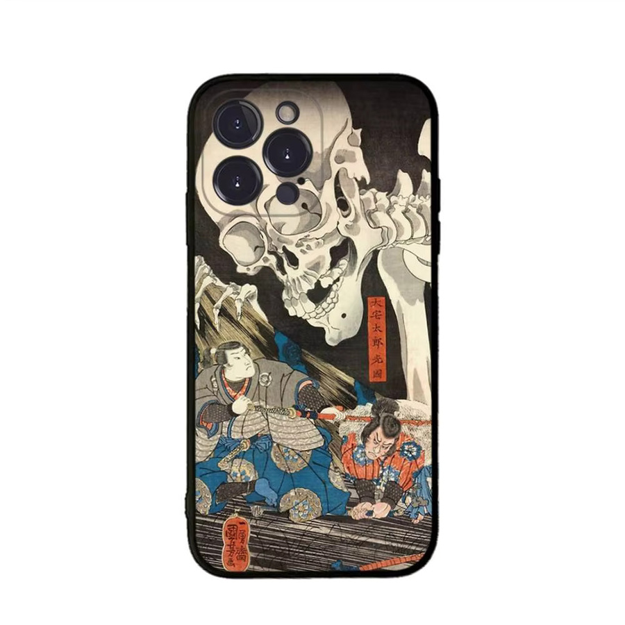 Silikon Handyhülle mit Utagawa Kuniyoshi Ukiyoe Kunst Motiv für Apple iPhone 11 bis 16 Pro Max Plus Mini XS in Multicolour - Bild 3