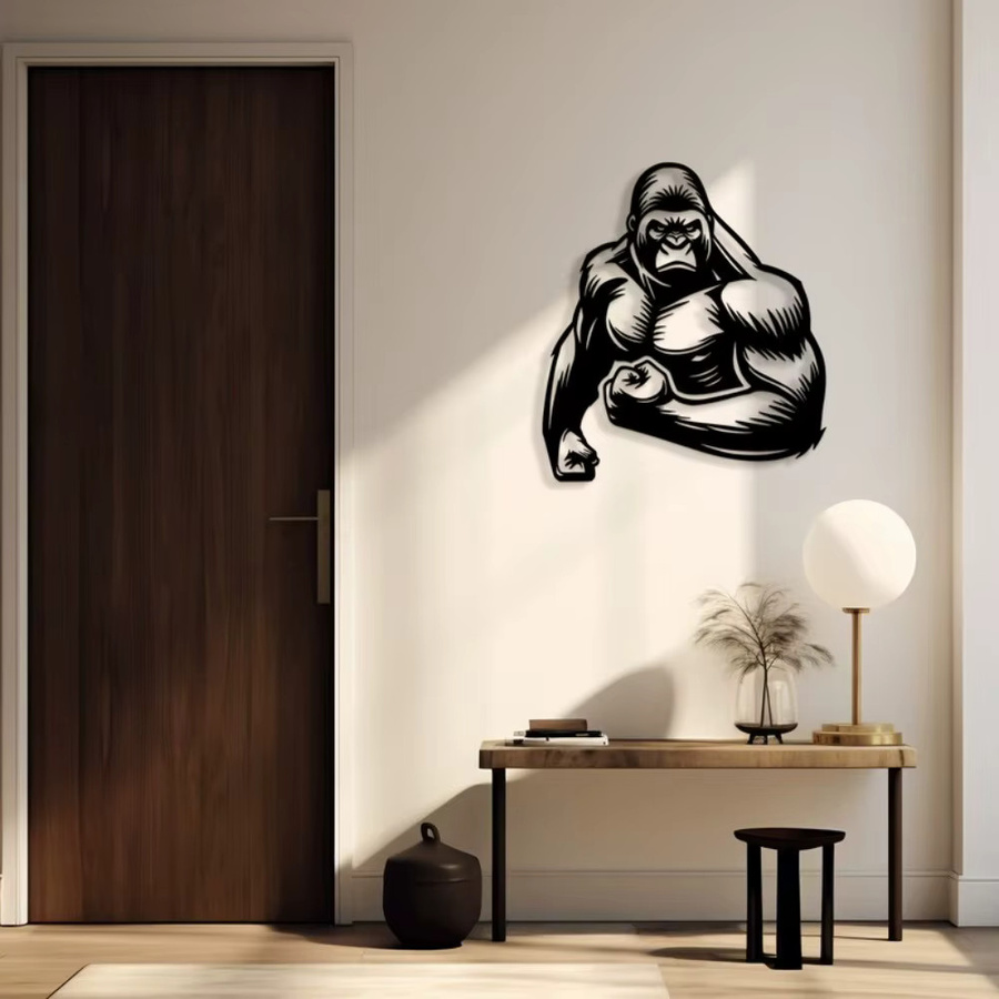 CIFBUY Metallwandkunst Gorilla Afrikanische Safari Wildtier Dekoration in Schwarz - Bild 4