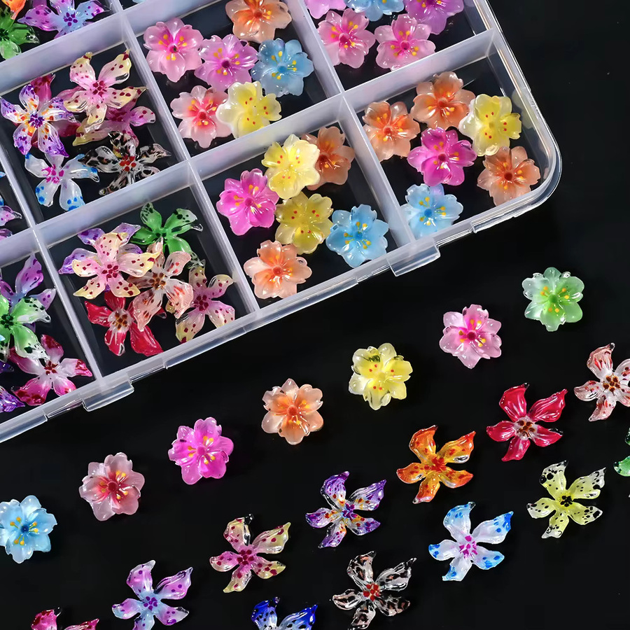 HotPress Nail Art Charms, 3D Mixed Lily & Sakura, Glänzend - Bild 4