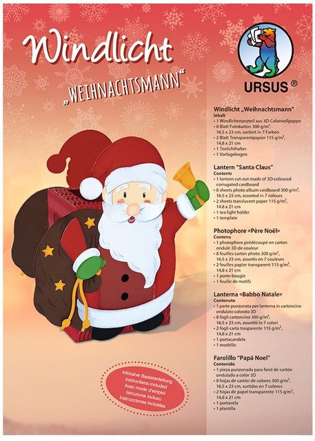 URSUS Windlicht Weihnachtsmann Set Rot - Bild 1