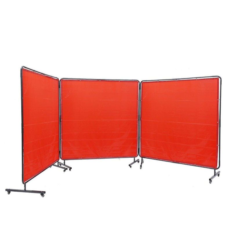Buying Solutions MB Schweißschutzschirm mit 3-Panel-Rahmen aus flammhemmendem Vinyl in Rot, B/H: 183 x 183 cm - Bild 3