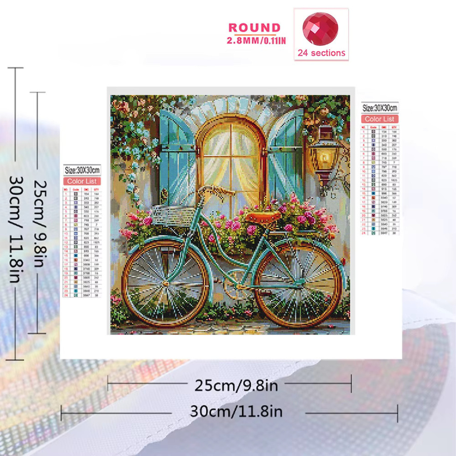Evershine DIY Diamant Malerei Set Blume 5D Kreuzstich Kit Mosaik mit runden Steinen in Multicolour, B/H: 20 x 20 cm - Bild 2