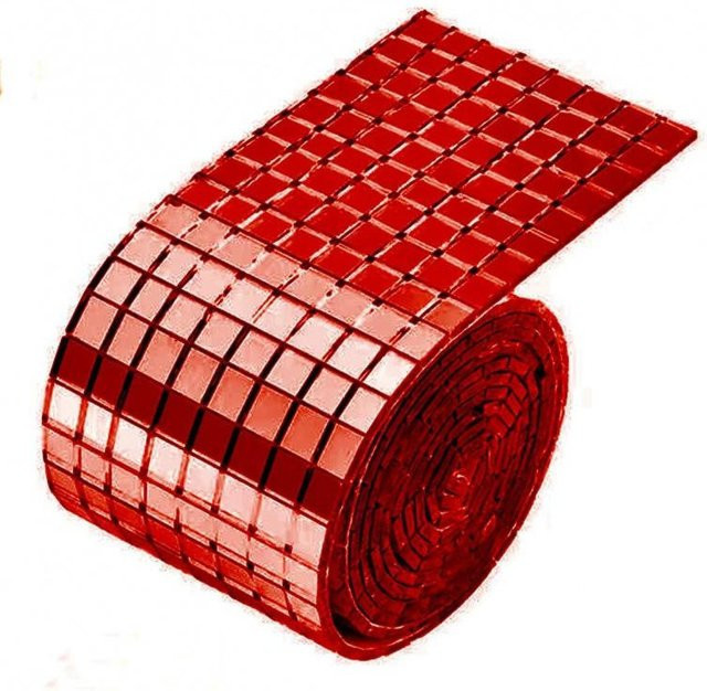 Selbstklebender Mosaikglas Spiegel Wandaufkleber von Cozy POD Creations in Rot, 3D Wandspiegel Dekor für DIY Wandgestaltung, B: 4 cm, H: 30 cm - Bild 1