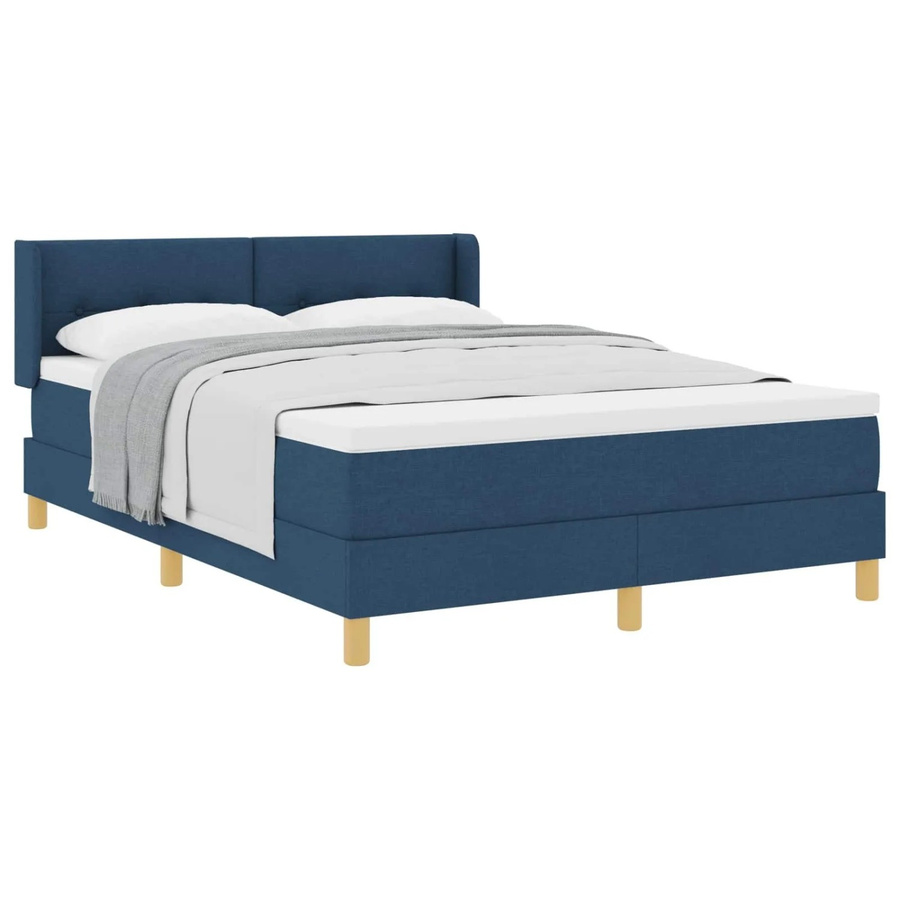 vidaXL Boxspringbett mit Matratze und Kopfteil in Blau, modernes Design aus Stoff und Schaumstoff, B/T/H: 160 x 200 x 163 cm - Bild 2
