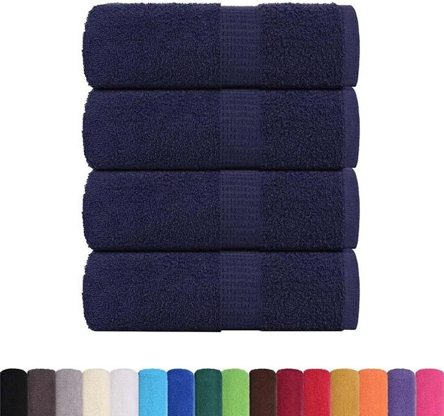 vidaXL Waschhandtücher FROGN 4-teiliges Set aus 100% Baumwolle, Marineblau, B/T: 30 x 30 cm - Bild 1