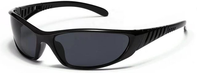 Sportsonnenbrille Fashion Glasses M, rectangular, Unisex, Acetate, black, silver - Bild 1