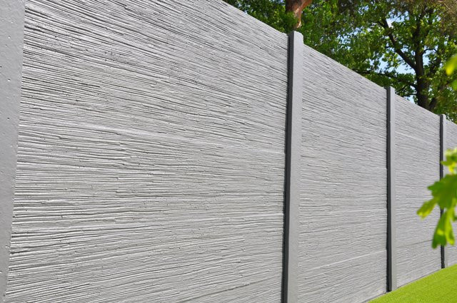 Betonzaun Linestone grau einseitig B: 200 cm, H: 200 cm - Bild 1