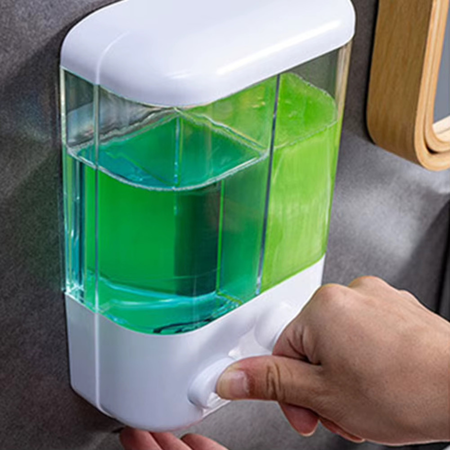 VAKIND Wandmontage Seifen- und Lotionspender mit Pumpe, Weiß, 500 ml - Bild 2