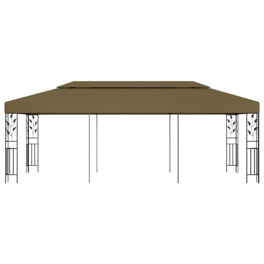 vidaXL Pavillon Taupe mit Polyesterbespannung und pulverbeschichtetem Stahlgestell B: 600 cm, T: 300 cm, H: 270 cm - Bild 2