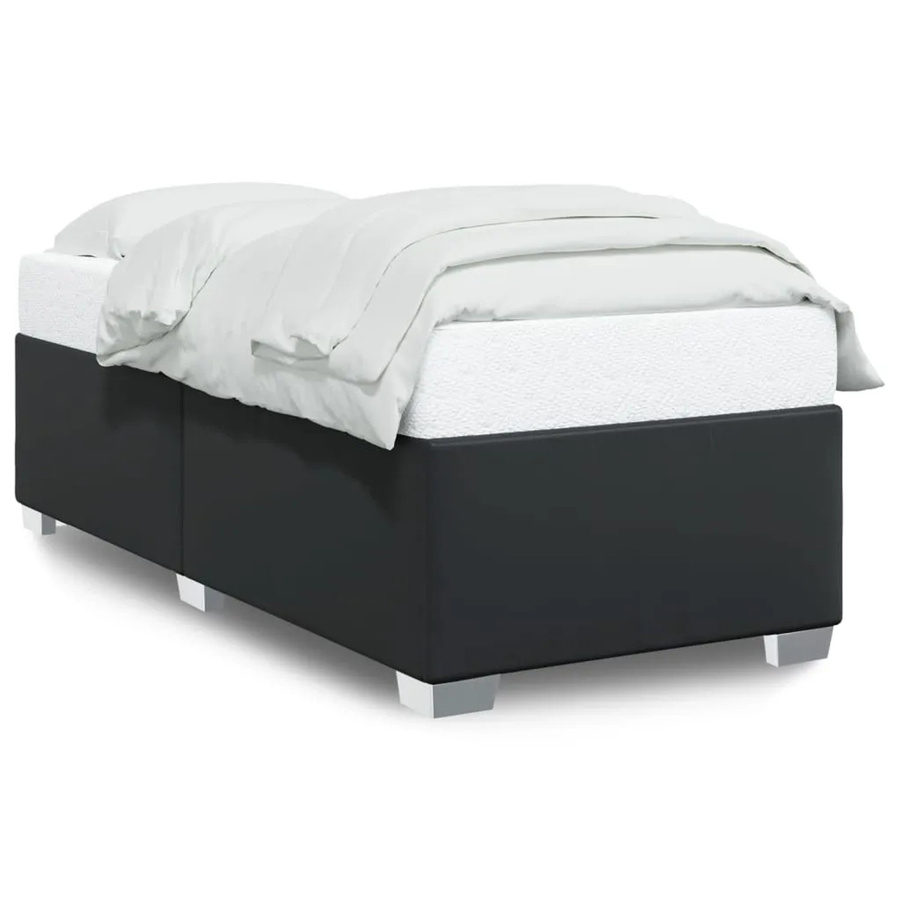 vidaXL Bettgestell gepolstert in Schwarz aus Kunstleder, B/T/H: 90 x 190 cm - Bild 2