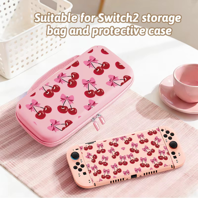 Multifunktionale Schutzhülle für Nintendo Switch 2 in Pink mit Tragetasche und Kartenfach - Bild 1