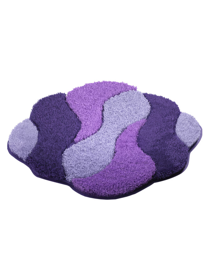 Quadratische Badematte mit Grafikdesign in Purple, rutschhemmend und für Fußbodenheizung geeignet, 100% Polyacryl - Bild 2