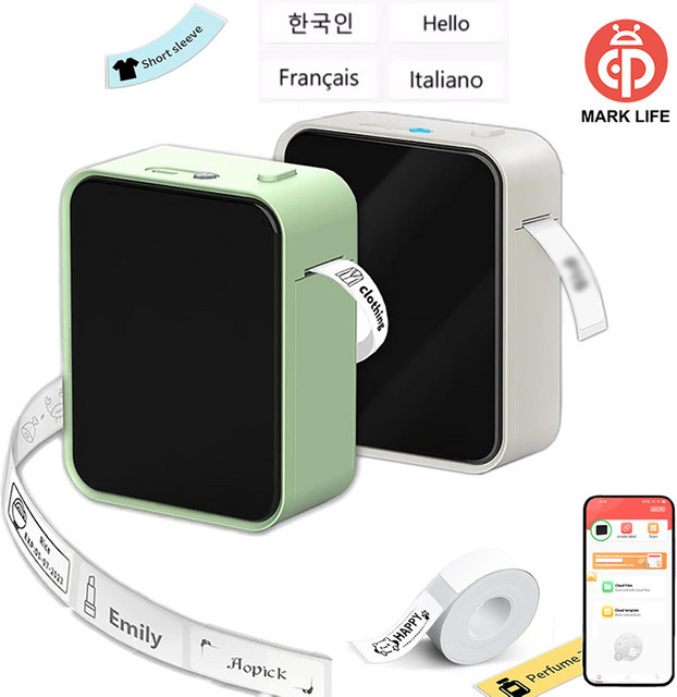 Marklife Mini Bluetooth Thermo-Etikettendrucker P15 für selbstklebende Aufkleber ohne Tinte - Bild 1