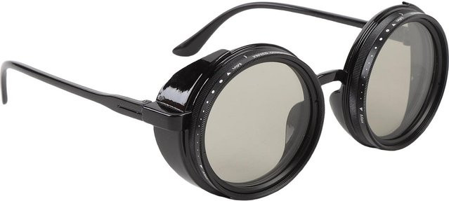 KaiSai Sonnenbrille, Runde Form, Vollrand, Metall, black, polarisiert - Bild 1