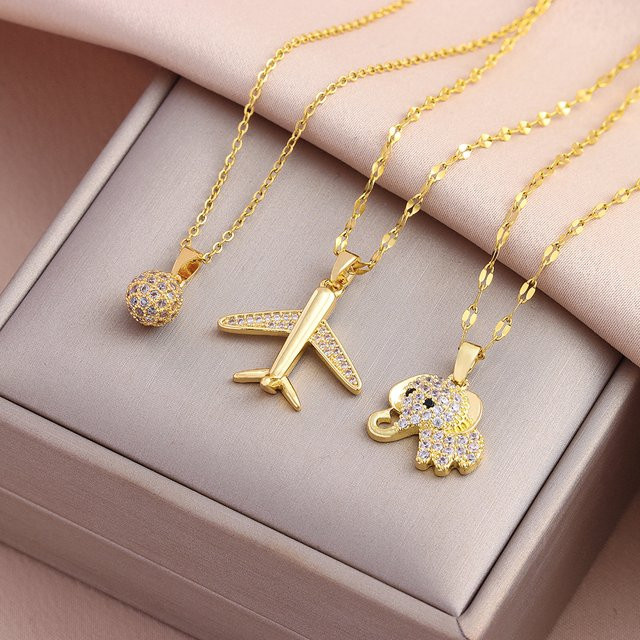 Marisa Halskette Edelstahl, Gold, Zirkonia, Damen - Bild 1