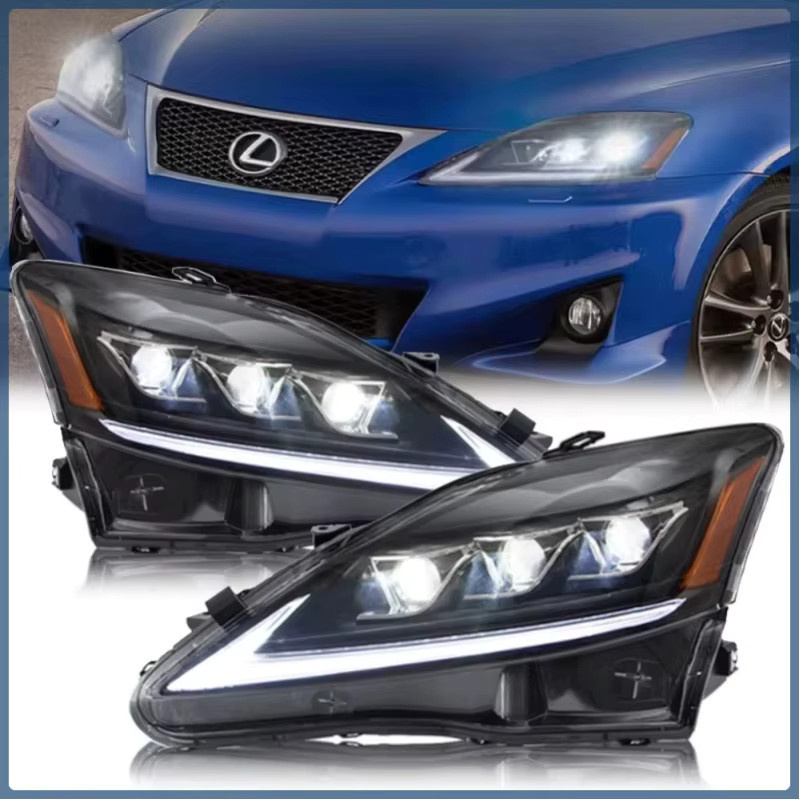 2 Stück LED-Scheinwerfer für Lexus IS250 IS350 IS220D IS F 2006-2012 mit Start-Animation und sequenzieller Beleuchtung in Schwarz von Carinamoba - Bild 1